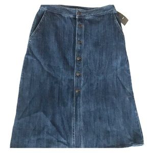 NEW denim midi botton front skirt
